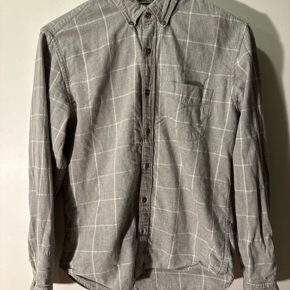 J.Crew Men’s’s M Slim Brushed Twill Grey Flannel Shirt